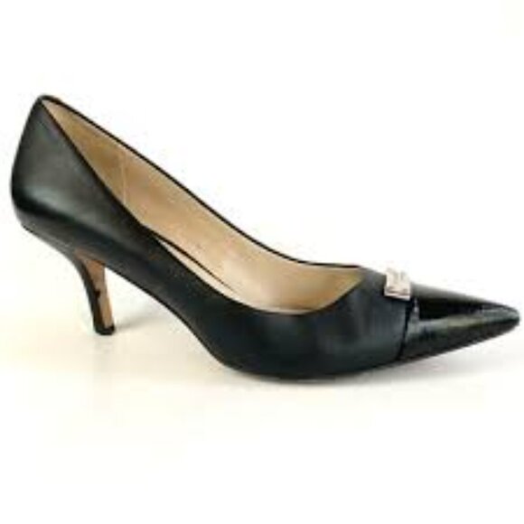 Coach Black Heels with Sleek Pointed Toe Size 8 - Picture 1 of 9